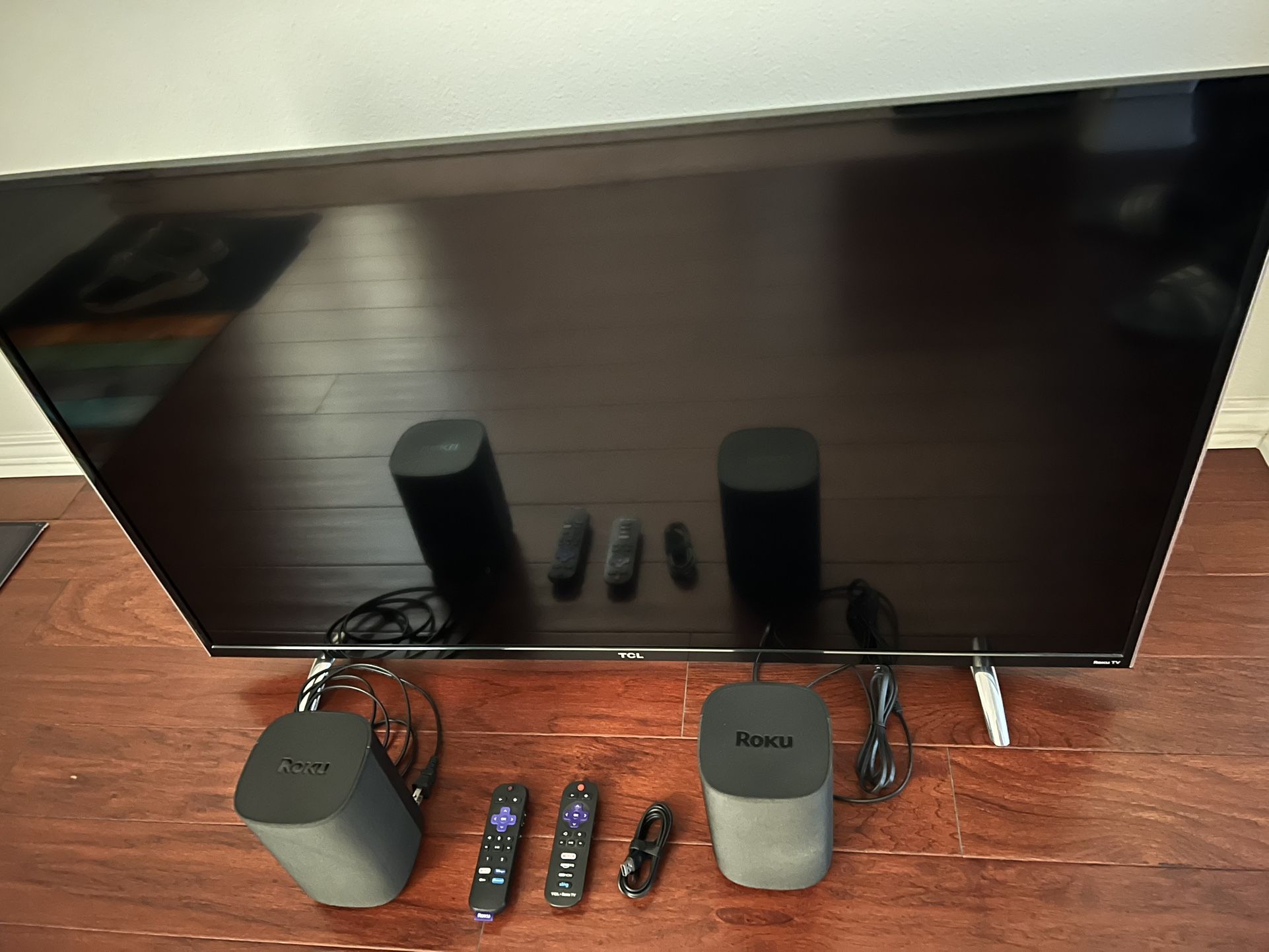TCL 50" 4K Roku TV + Roku Wireless Speakers – OBO – Works Great!