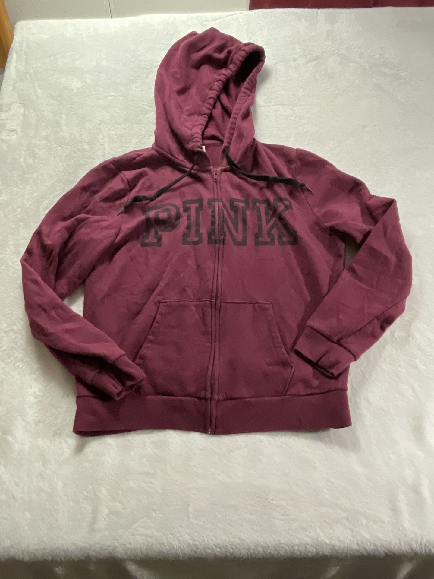 VS Pink Full Zip Hoodie Sweatshirt Size Large