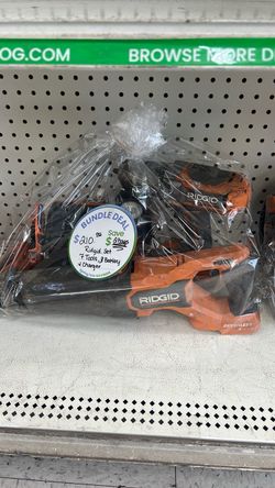 Ridgid Set 7 Tools, 3 Batteries and Charger
