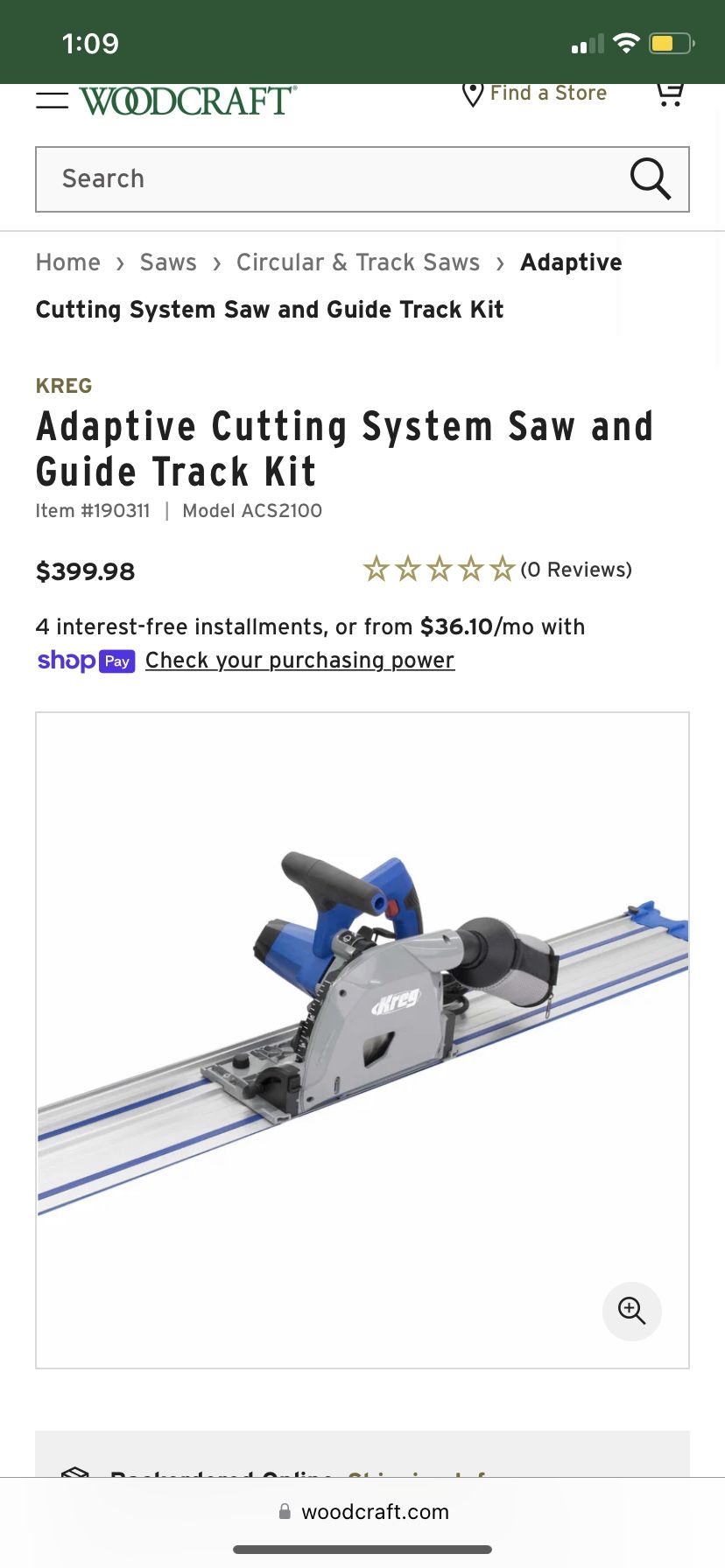 Kreg Track Saw Two Tracks Lightly Used