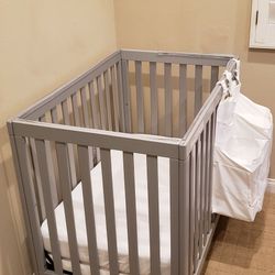 Mini Baby Crib Grey