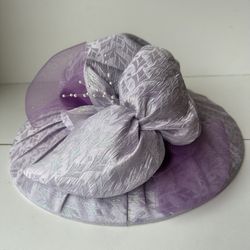 Church Hat Wide Brim Ladies Wedding Tea Party Kentucky Derby Purple Lilac