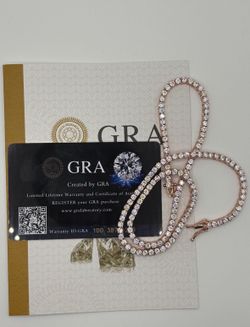 Moissanite Tennis Necklace Rose Gold 18inch 3MM (Insane Shine)