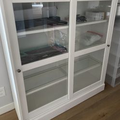 Havsta Glass-door Cabinet White 