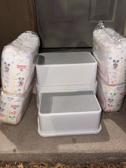 Huggies Diapers and step stool