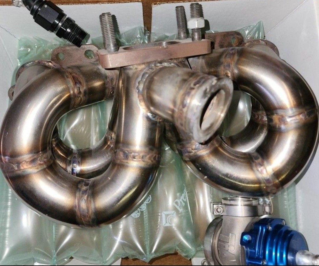 sr20det top mount t3 manifold sch40 stainless pipe