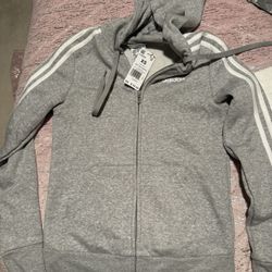 Nwt Womens Xs Adidas Grey White Striped Jacket 
