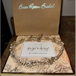 NEW Twigs & Honey Bridal Pearl & Crystals Headpiece