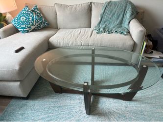 Glass top coffee table
