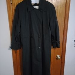 Towne London Fog trench Coat Zipped In Fleece Liner Water Resistant I'm