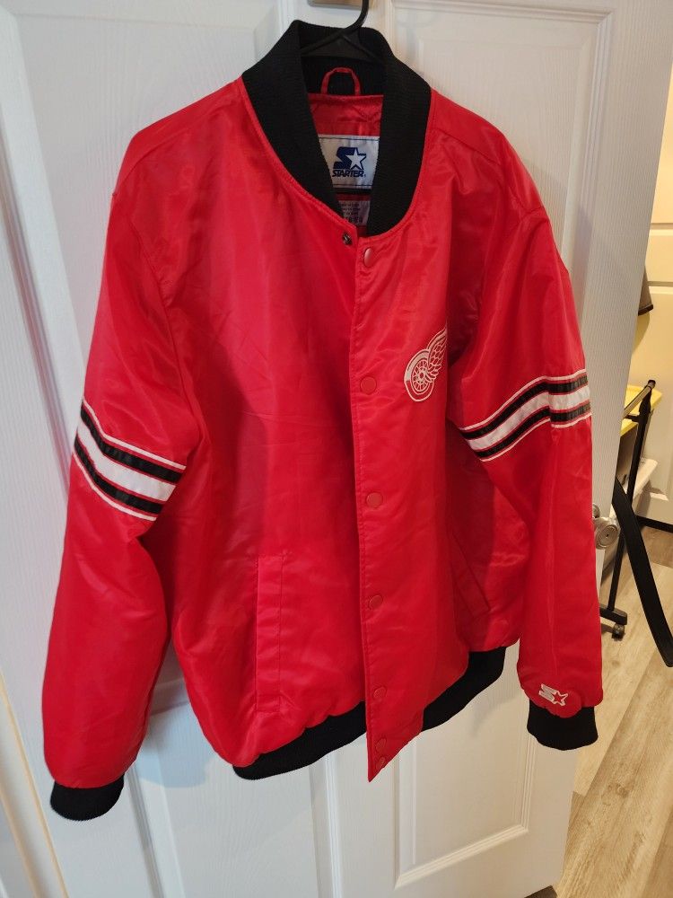 Vintage Starter Satin Detroit Red Wings Jacket Xl