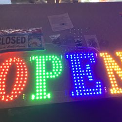 Large LED-OPEN sign 30”X10” MULTICOLOR 