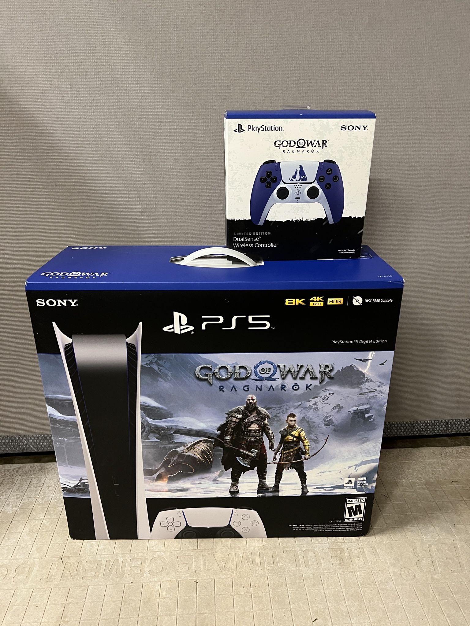 Limited Edition God Of War Controller Combo Ps5 Digital Edition New