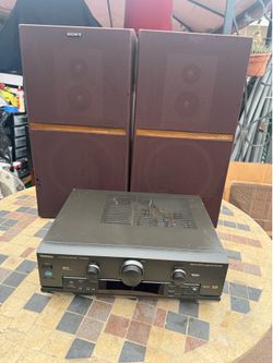 Technics receiver and Sony speakers