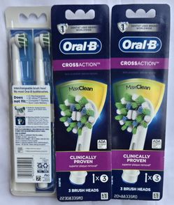 Oral-B Cross Action Electric Toothbrush Brush Heads Refill, 3 Packs Of 3 Count
