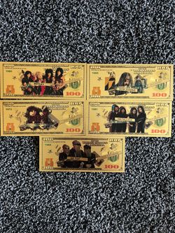$10 Each-RockNRoll NOVELTY 24kt Gold Foil Plated Collector Bills