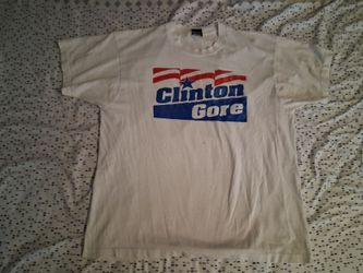 Vintage 90's Clinton And Gore Campaign Made in USA Single Stitch TShirt
