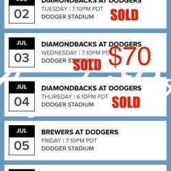 Dodger Tickets For Sale!!!