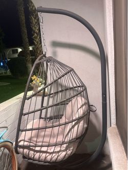 Brown / Grey / White Egg Chair With Stand