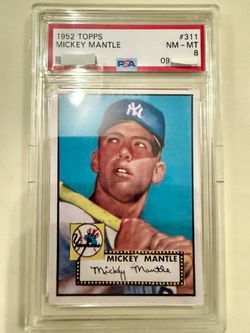 1952 TOPPS #311 MICKEY MANTLE YANKEES HOF PSA 8