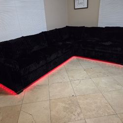 Brand New Sectional Corduroy Fabric With LED Light $689