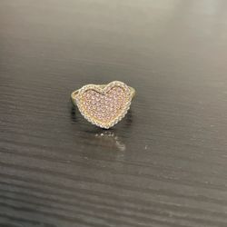 10K Pink Heart Ring 