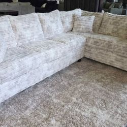 🍨 Brand New Byers Byers Ice Cream Collection "Caramel Chip" Thick Corduroy RAF 2pc Corner Sectional
