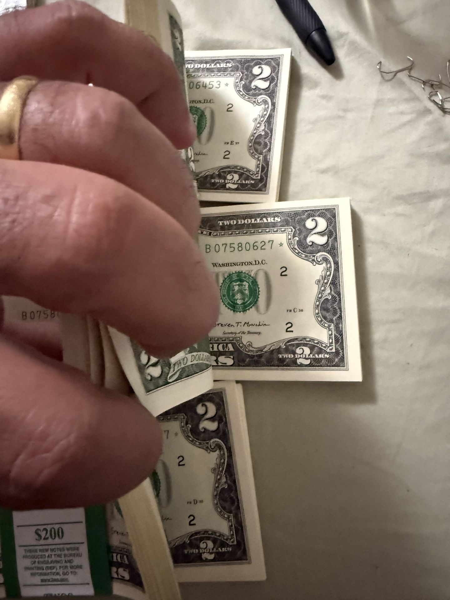 3 Full Star Note Straps 401-601-701 - 2 Dollars