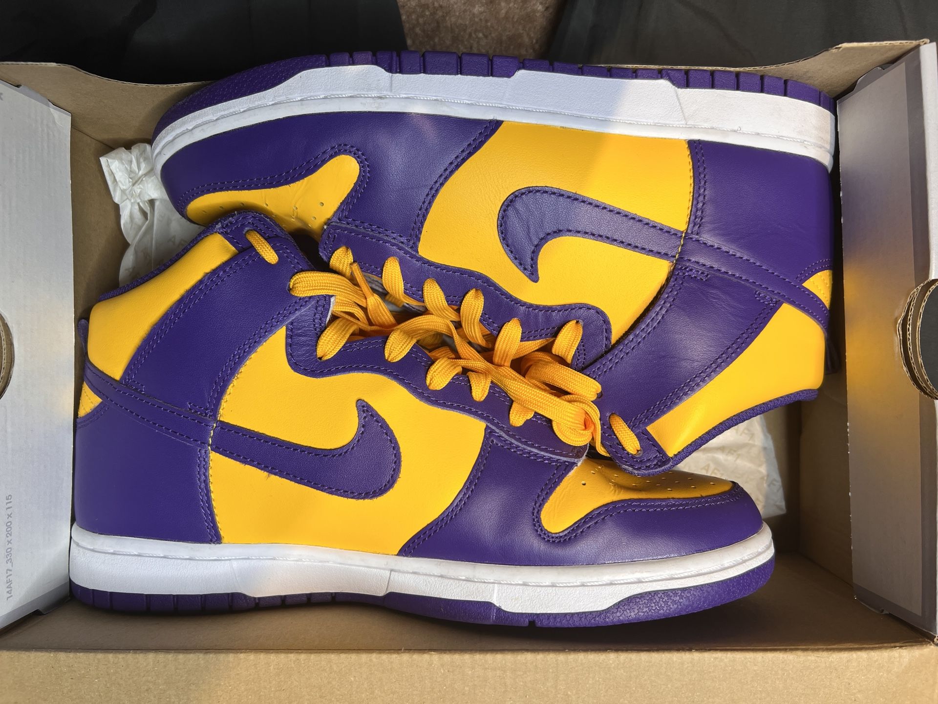 Nike Dunk High Retro Purple Yellow Lakers