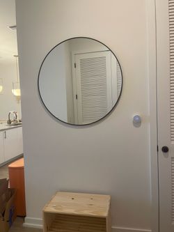 Round Black Wall Mirror 36 inches