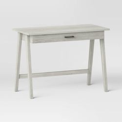 Paulo Wood Writing Desk with Drawer Weathered White - Threshold 30” (H) x 42” (W) x 20” (D)