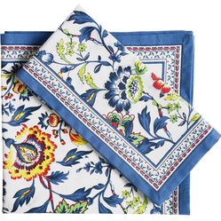 Fingercraft Cloth Napkins, Set of 12 Cotton Linen Blend Printed Dinner Napkins Cloth Mitered Corner Perfect for Parties Dinners Weddings Cocktail Chri