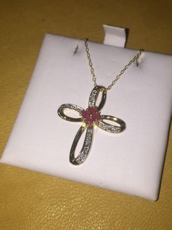 Sterling Silver Gold overlay cross necklace