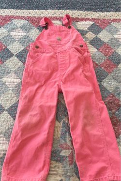 Carhartt Toddler Pink Canvas Bib Overalls Sz 4T Months Girls