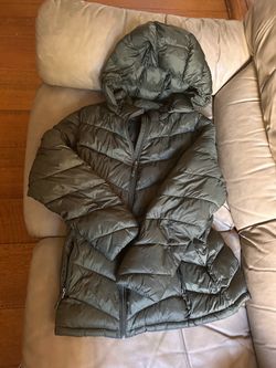 Green puff jacket