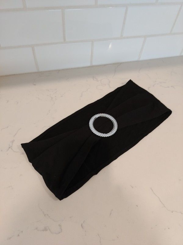Black Chair Bands with Silver Buckle -100