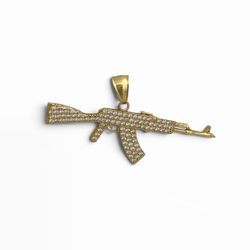 Pendant solid gold 14k. AK-47