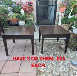 WOOD END TABLES . HAVE 3 OF THEM $25 EACH.