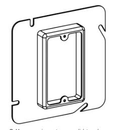 RAISED 1/2”, 4-11/16” SQUARE (5S) 1-GANG DEVICE RING