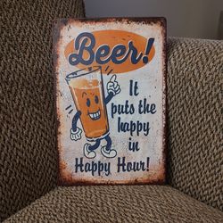 METAL BAR SIGN.  12" X 8".  NEW.  PICKUP ONLY.