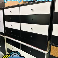 Black Eight Drawer Dresser Chest New Cajonera 
