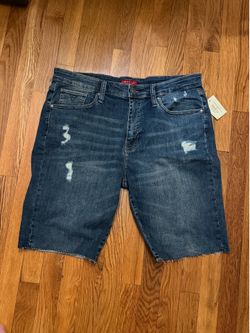 GUESS Men's Distressed Denim Slim Shorts size 36