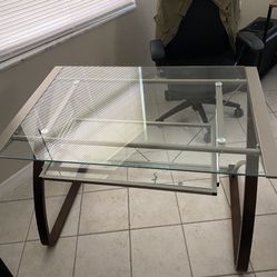 Glass desk , Beautiful ! Like New , It Is Partially Disassembled For easy Moving! 