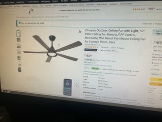 Outdoor Ceiling Fan 52”