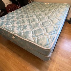 Queen Size Bed Frame, Box Spring And Mattress