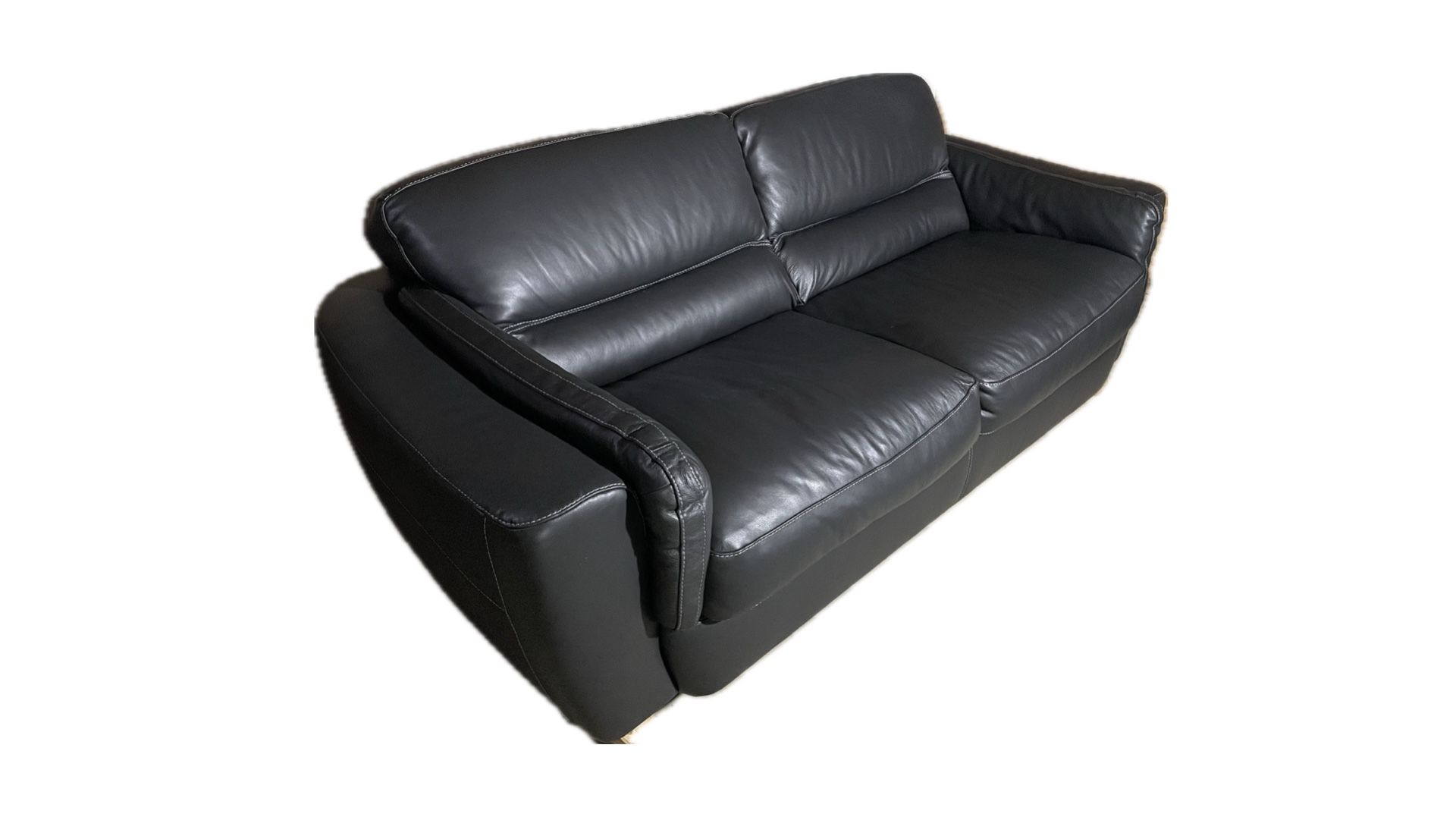 Natale Martha's Vineyard Black Italian Leather Sofa