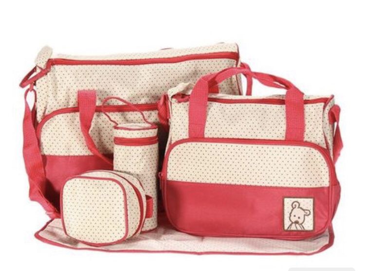 OrangeTag 5 Piece Set Diaper Bag, Great value fashionable mom's bag（red）