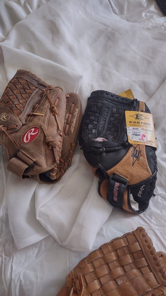 Large Baseball Gloves $15$. Each .Easton Is New