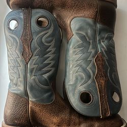 Cody James Brown & Teal Leather Cowboy Boots