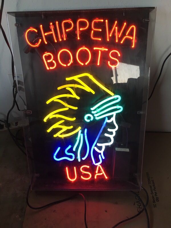 Chippewa Boots Dealer neon sign in plexiglass